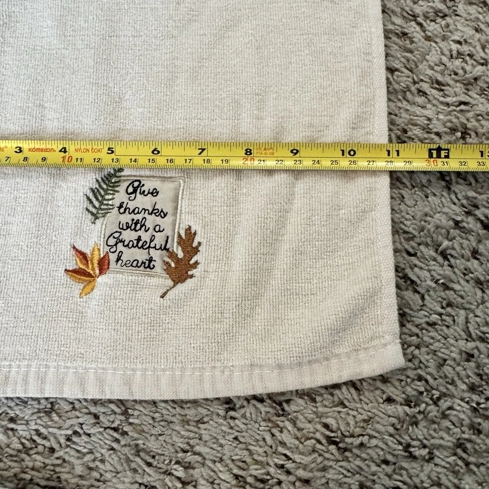 Avanti‎ Thanksgiving Hand Towels Embroidered Cotton Set of 3